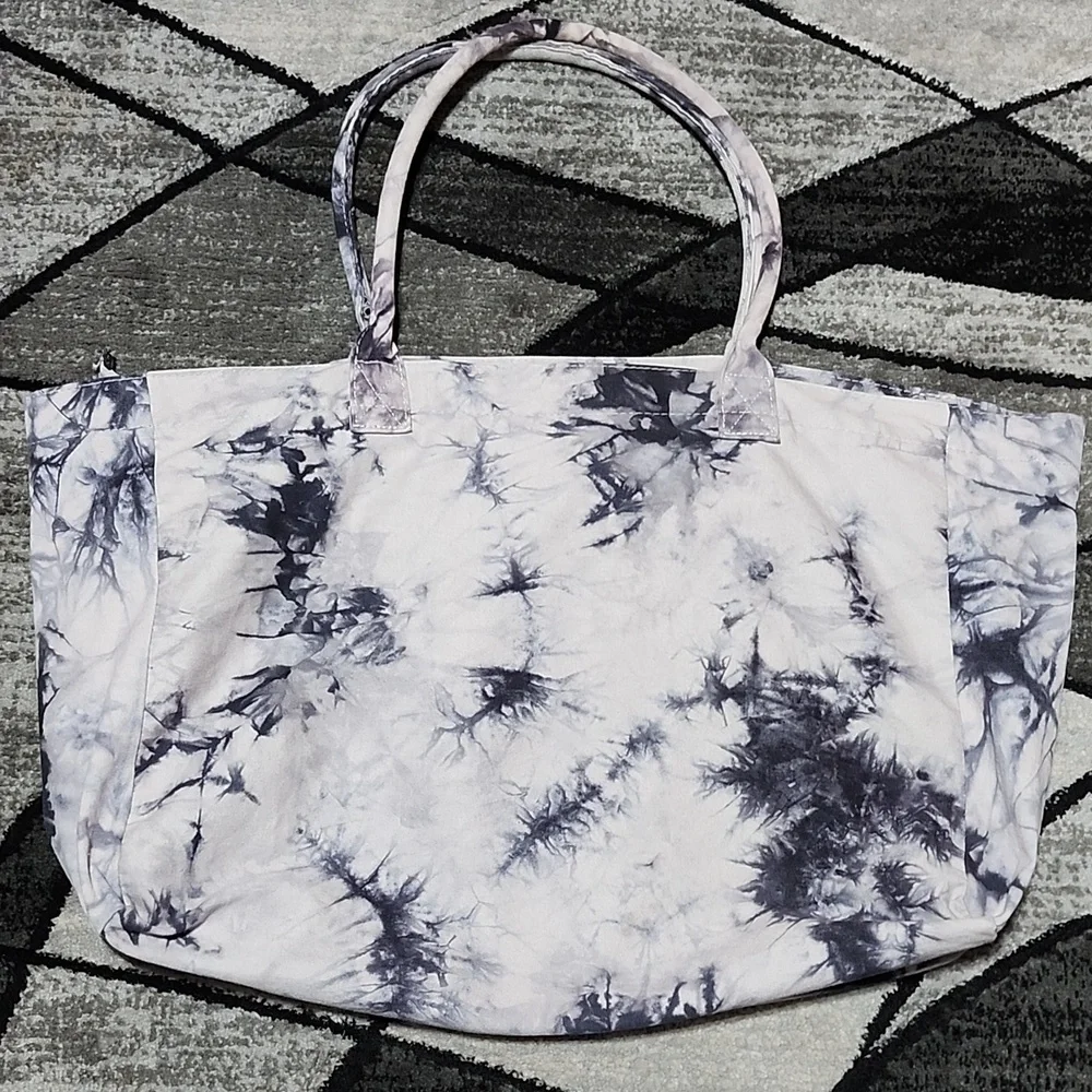 VS PINK 2021 TIE-DYE FULL-ZIP CANVAS COTTON WEEKENDER SHOULDER BAG